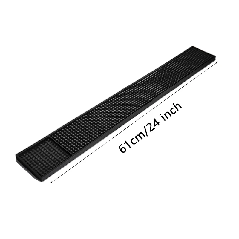 Black Rubber Bar Service Spill Mat, Barber Station Mat Flexible Bar Mat Set for Countertop, Waterproof Home Bar Mats Restaurant