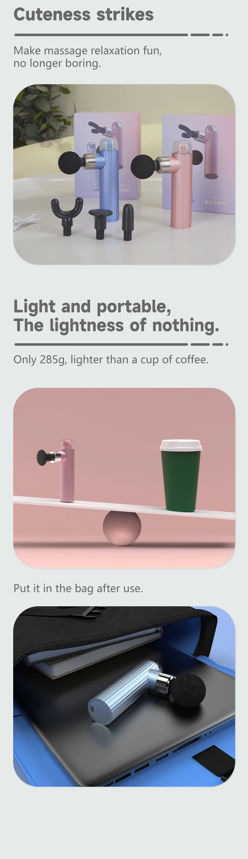 Type-C 1200mAh Mini Massage Gun Other Massage Products Massage Products