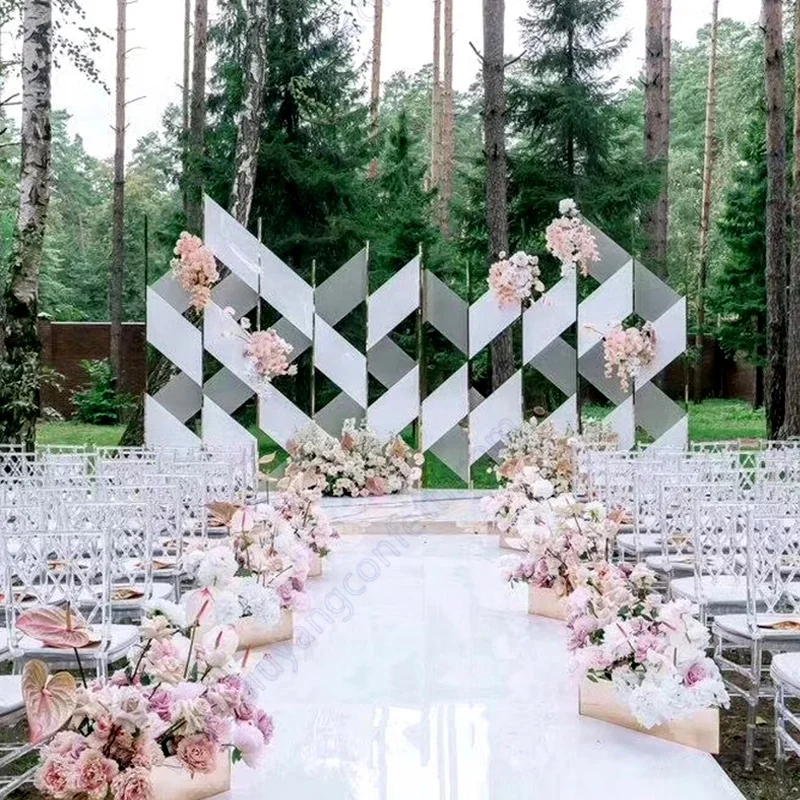 Украшение для банкета, плотный ковер для домашнего питомца, белая Светоотражающая панельная панель с блестками для вечеринки, коридора, Серебряный Свадебный зеркальный ковер