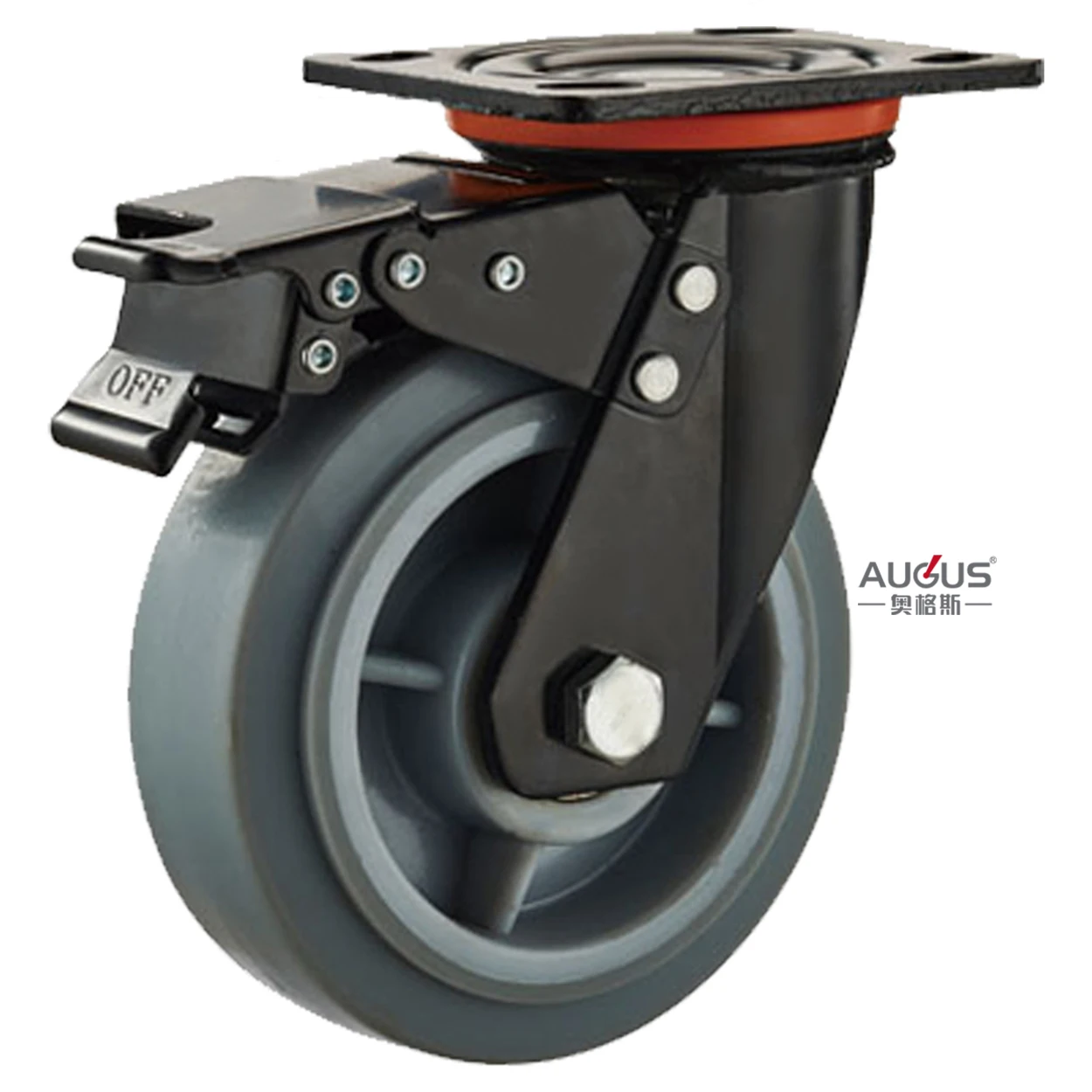 Thermoplastic Rubber caster wheels 6 inch heavy duty wheels for machine