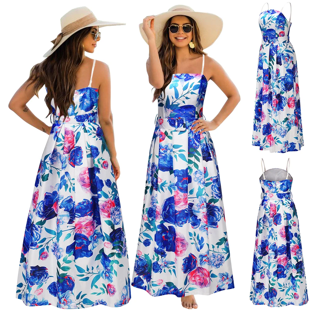 Promotional Spring Summer Plus Size Casual Feminine Temperament Slim Long Slim Waist Waist Suspender Dress