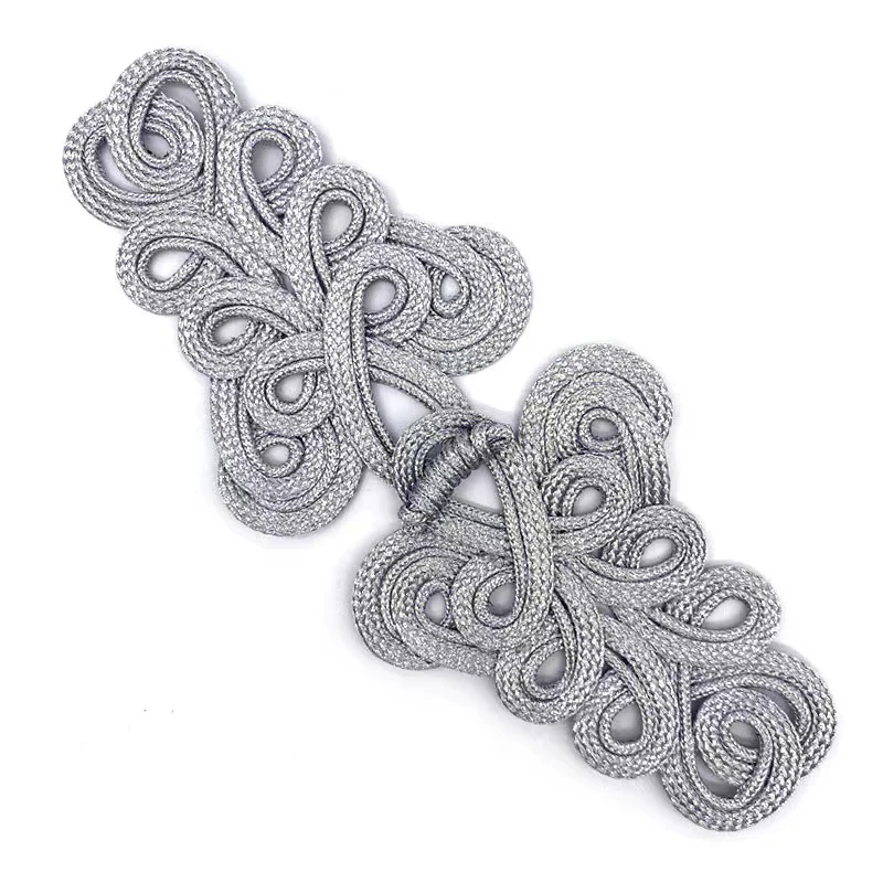 Big Gold big Pipa shape frog button Hot Sale Chinese knot closures buttons garment fabric weave button