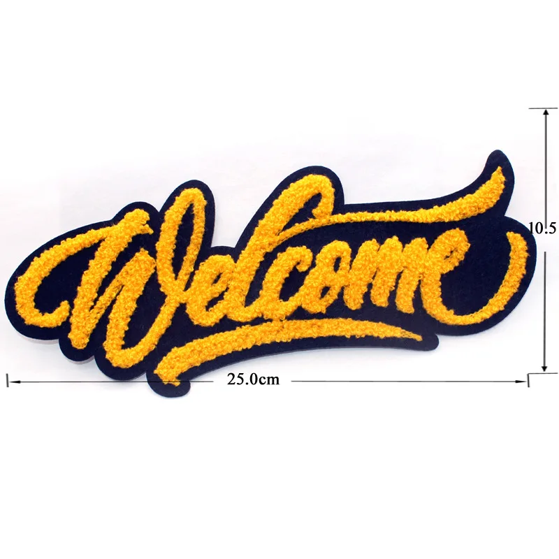 Hoodie Iron-On Logo Embroidered Embroidery Letter Custom Chenille Patches