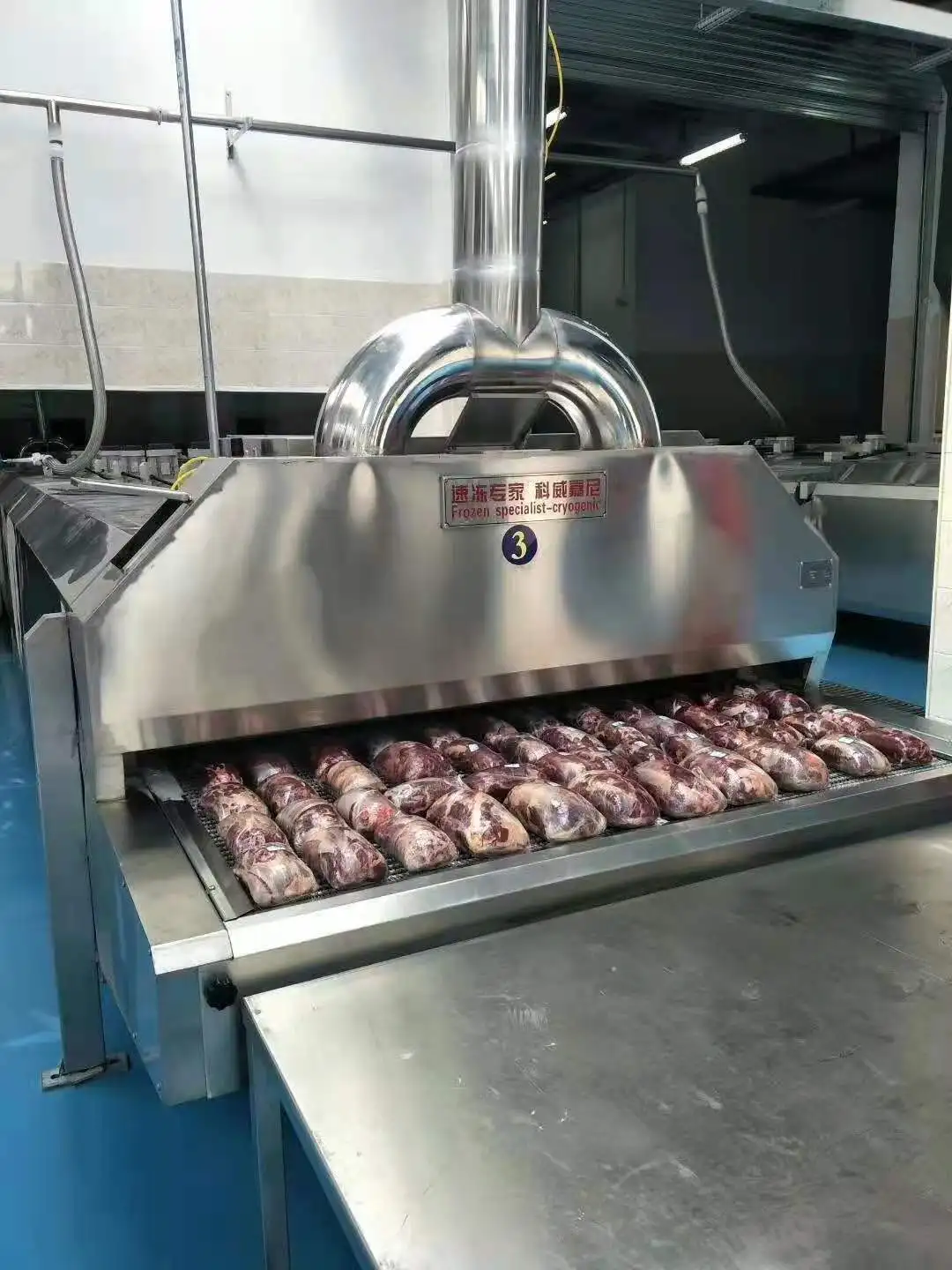 Liquid Nitrogen Tunnel  IQF Freezer For Sea foods Frozen Machine 800 kg/h