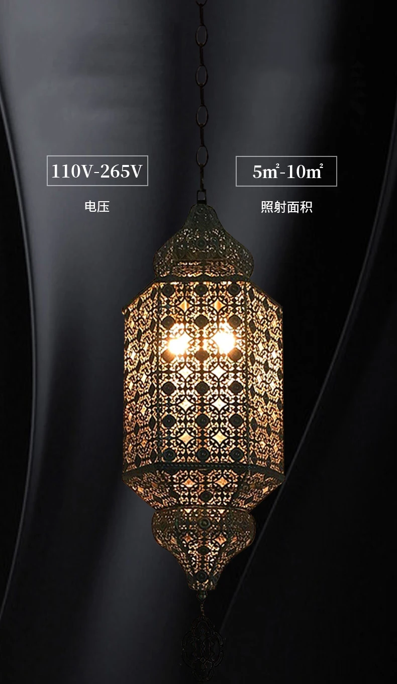 Thai style retro chandelier Thai style Arabic style restaurant club bar table designer art deco lamp