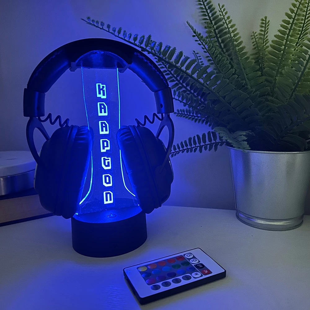 Universal Streamer Gift Custom Gamertag Light Sign Gamers Room Decor Gaming Led Acrylic Display Rgb Headphone Holder Stand