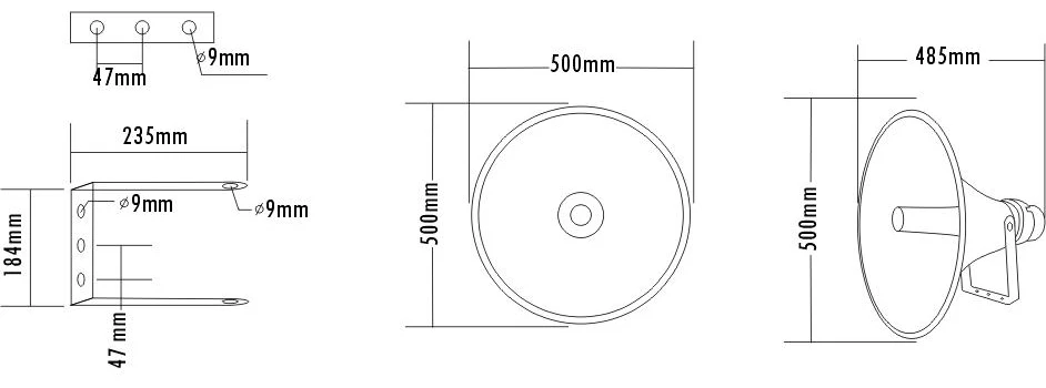 ITC T-720CD 100w Outdoor Weatherproof Horn Speaker