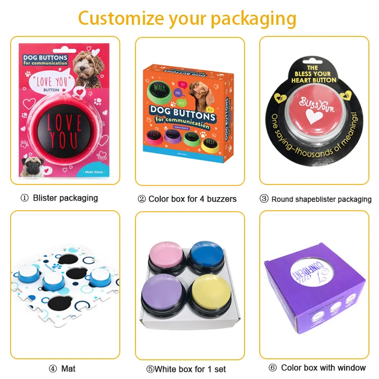 Factory Newest in stock word training buttons dog  button dog speech buttons