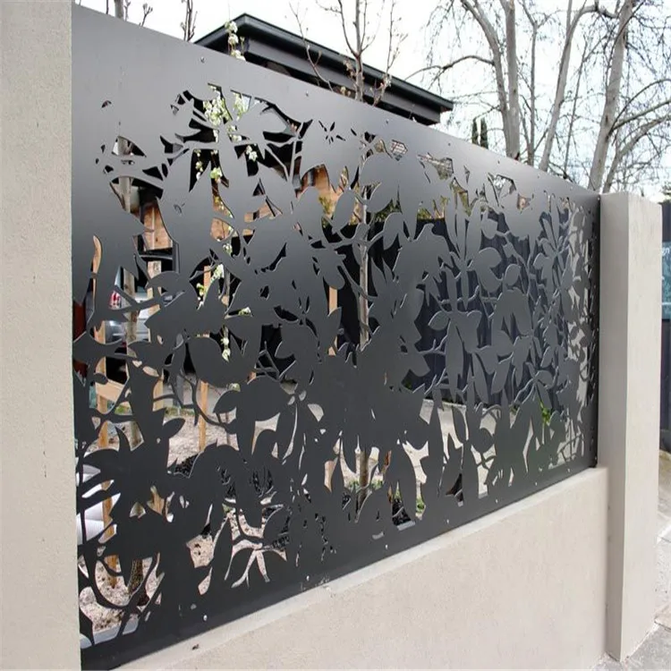 customized decorative metal screen fencing gate driveway sliding