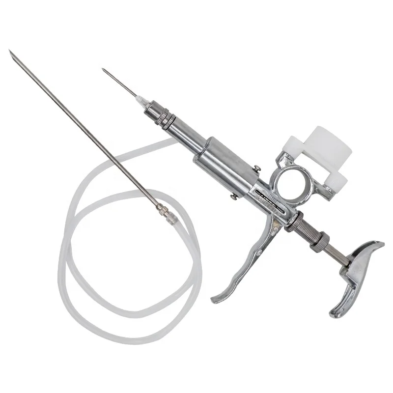 5 мл Регулируемый автоматический ветеринарный вакцины инжектор двойной использование способов непрерывного животных Курица свинья вакцинации шприц