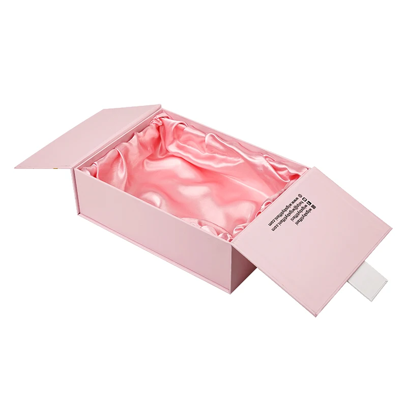 Luxury Custom Logo Hot Stamping Color Printing Gift Box Rigid Cardboard Wig Packaging Paper Box Magnet Close Box With Silk Cloth