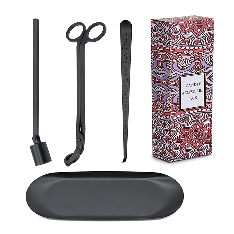 Hot Sale Black Custom Wick Trimmer and Snuffer Candle Tools Set