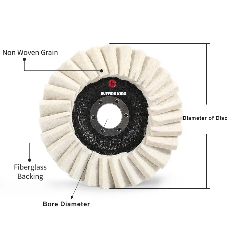 5 inch Hongjie 125mm felt polishing wool felt disc for buffing and polishing Factory OEM wool felt polishing pad