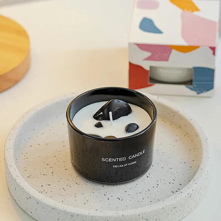 Customized Private Label Soy Wax Crystal Stone Scented Candles