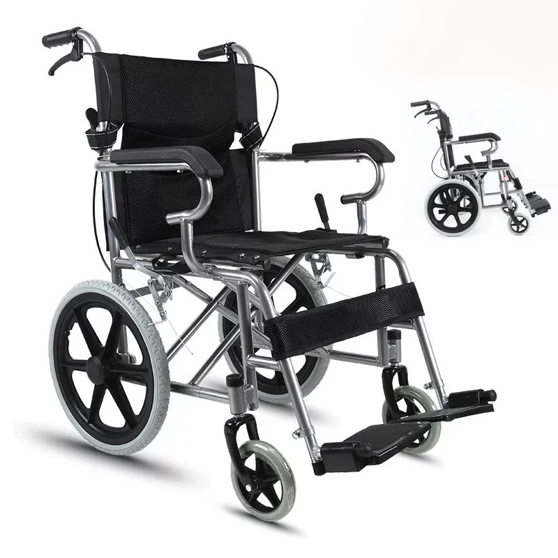 Lightweight portable folding manual wheelchair handicapped manual wheel chair