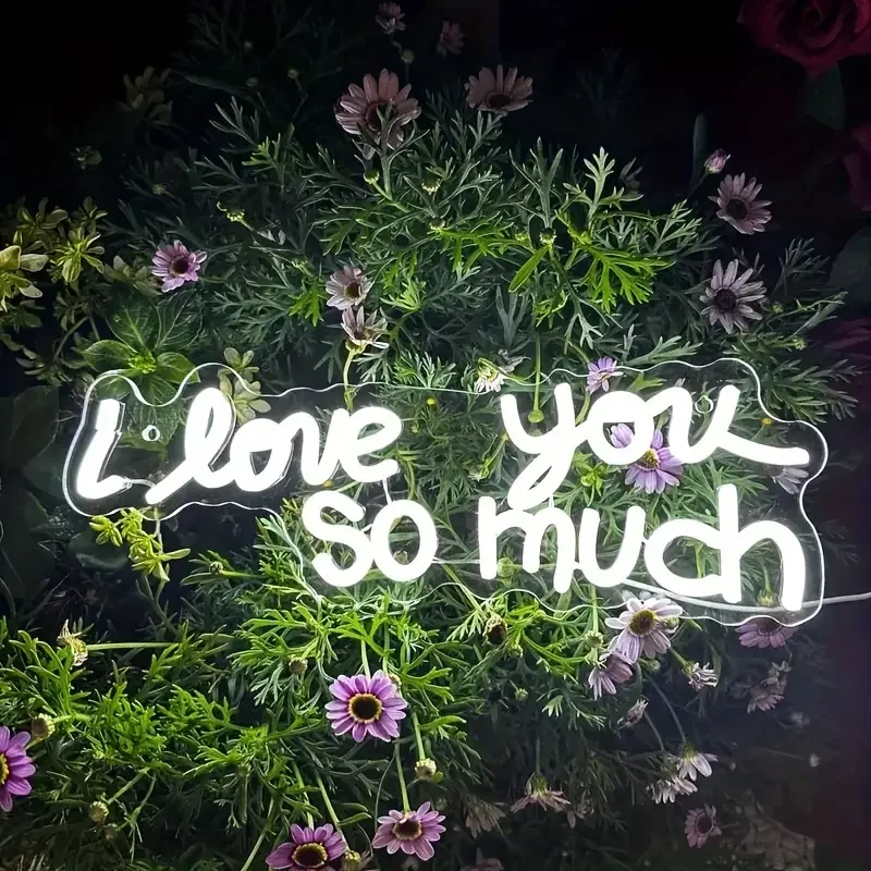 Wholesale Led logo light DONT OVER THINK SHIT Neon Sign I Love You So Mush Neon Sign for Bedroom Party Home Decor