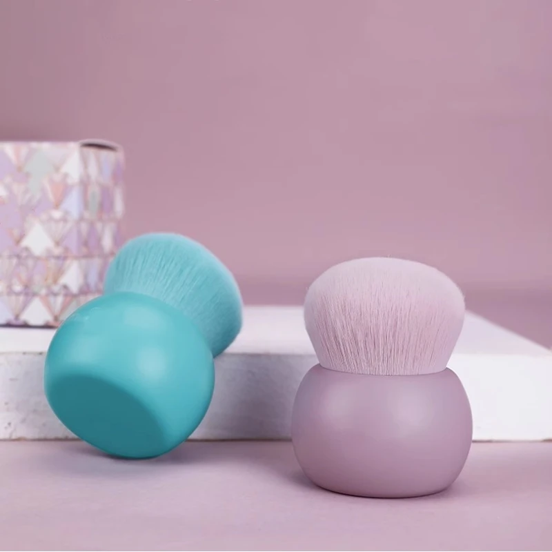 Purple Green Foundation Brush Kabuki Makeup Brushes Premium Synthetic Flat Foundation Kabuki Makeup