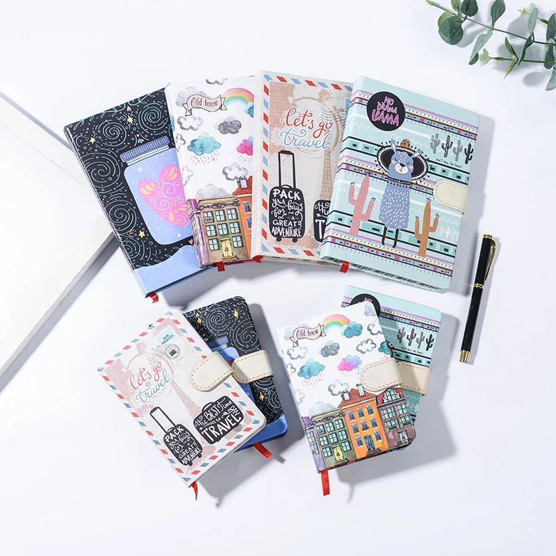 
PU Leather Cover 2021 Fashion Design Diary Notebook Leatherette Journal Magnetic Buckle Closure Planner 