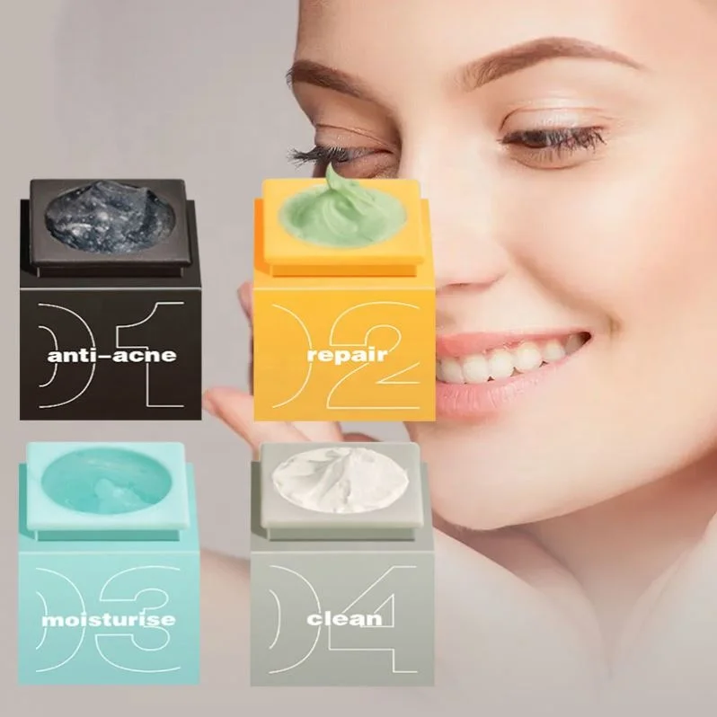 Private Label Portable Organic Mini Mud Mask Deep Clean Anti Acne Repair Moisturizing  Sleeping Clay Mask Beauty Series