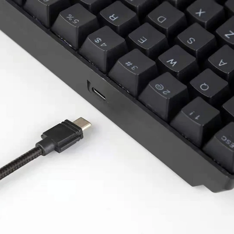 Popular 61 Keys Mini Slim Mechanical Gaming Rainbow Color Backlit Led Wired Keyboard for Competitive Game Player PC Internet Caf