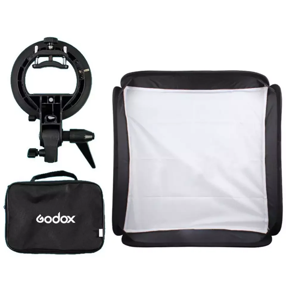 GODOX S-Type Bracket Stable Bowens Mount Flash Bracket Mount Foldable 80x80cm light Softbox