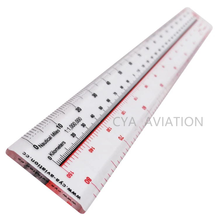 Centre scale respectively read kilometres from 0-300km Measuring Ruler for minutes, seconds, meters, miles CYA CSR-4
