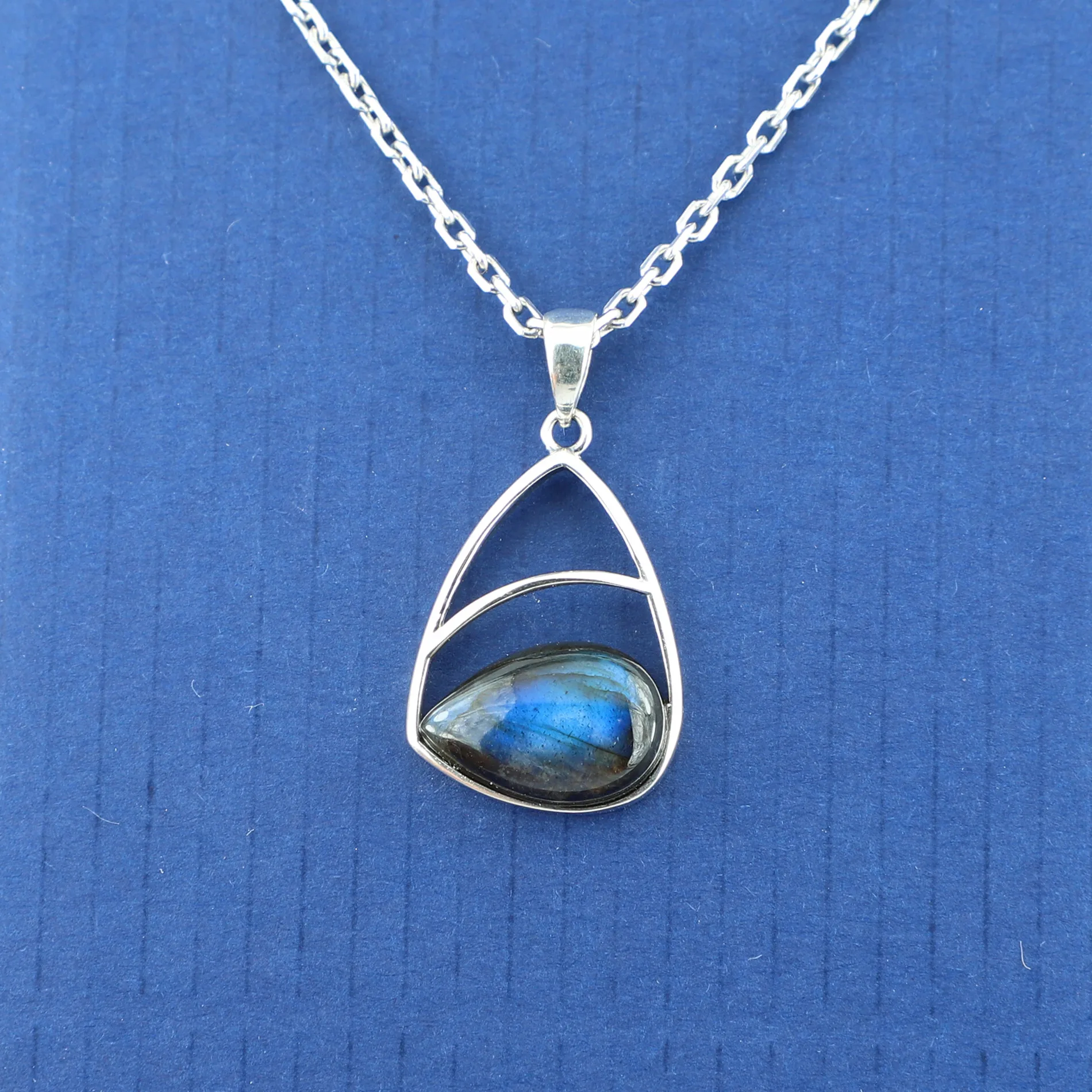 Manufacturer Professional Gemstone Original Design Trendy 925 Sterling Silver Jewelry P11017 Labradorite Pendant