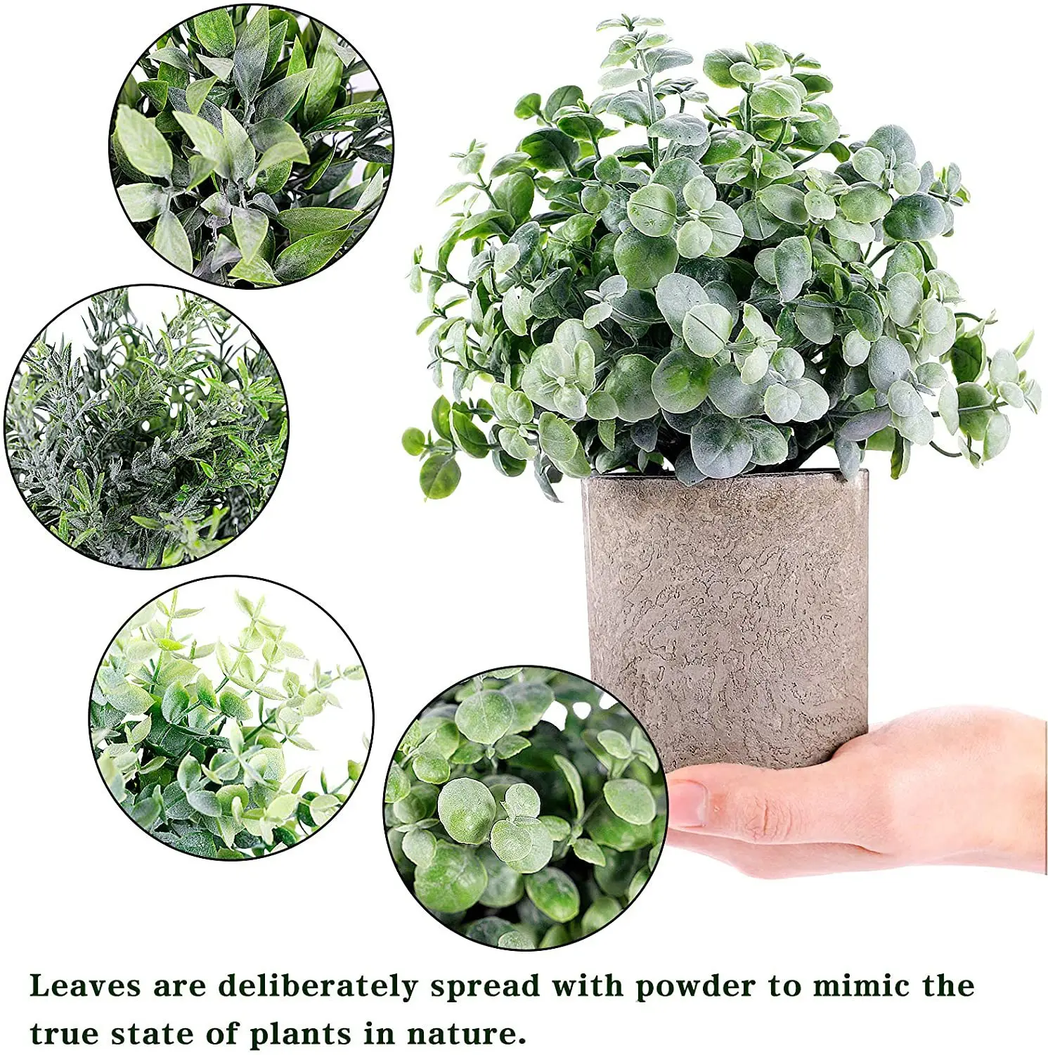 Artificial Plants Mini Greenery Plants Artificial Potted Green Plants  For Home Decoration