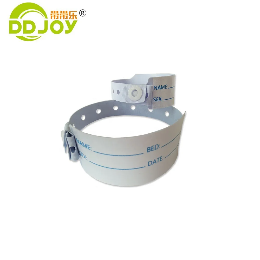Custom Plastic One Layer Soft PVC Bracelet Hospital Patient Adult and Child Identification Wristband