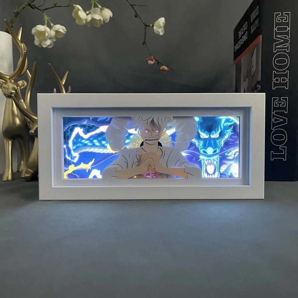 160 дизайн дистанционное управление хорошая передача 5 Луффи 3D-лампа для вырезания из бумаги светодиодная аниме световая коробка наружная серия косплея поделка
