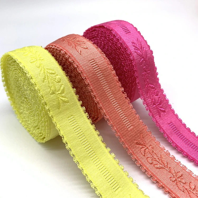 Factory wholesale nylon jacquard webbing non-slip ladies shoulder straps underwear elastics