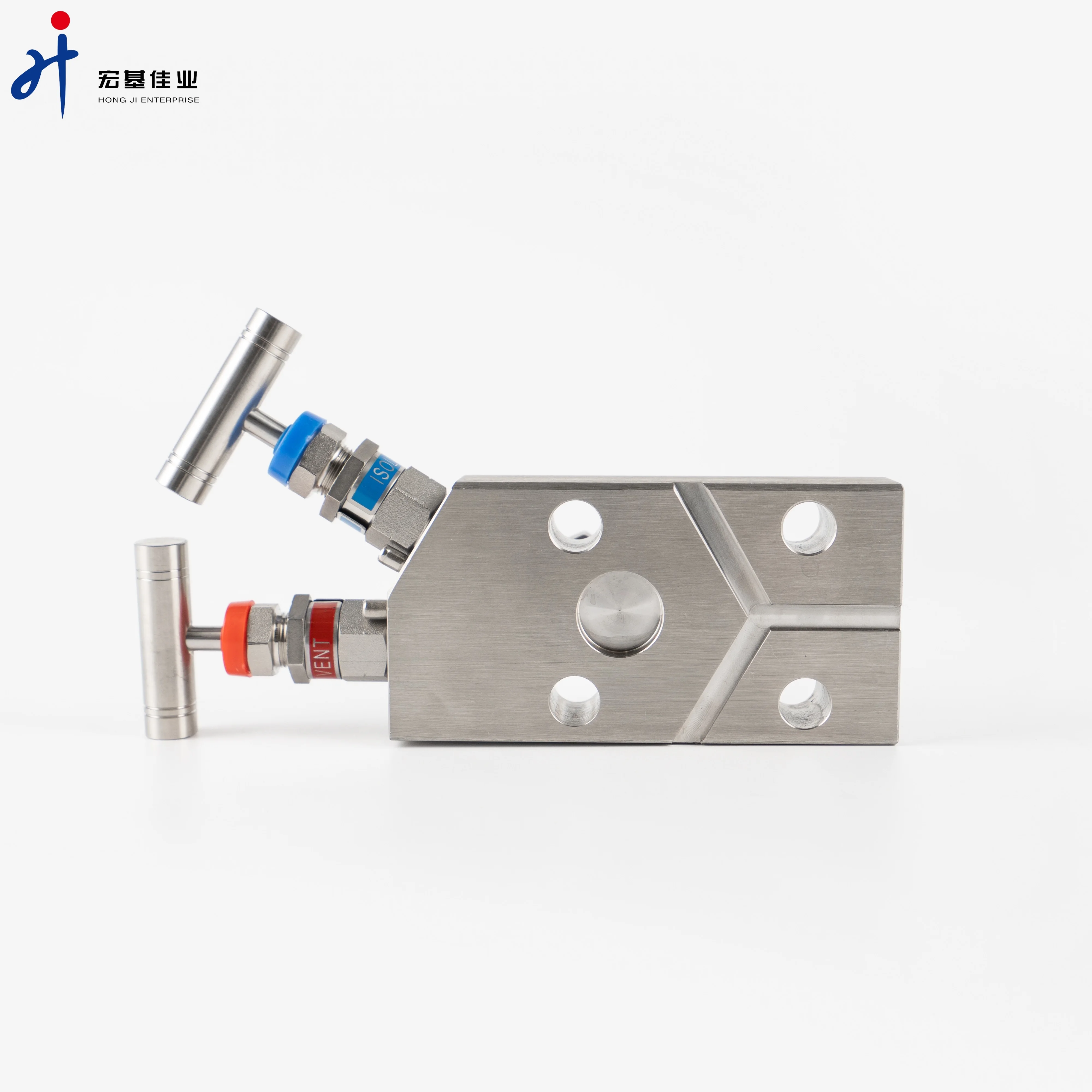 Inline Type High Pressure Coplanar 2 Valve Manifolds Flange Connect SS316 ss316 2-valve Manifold