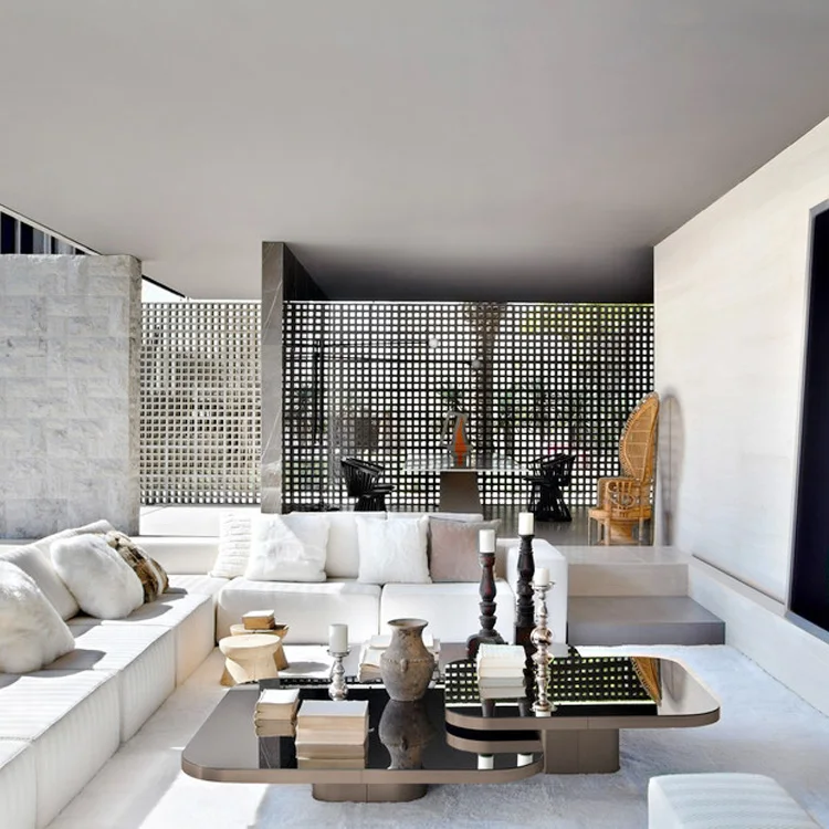 High quality marble counter tops creative simple square glass coffee table small apartment set end table