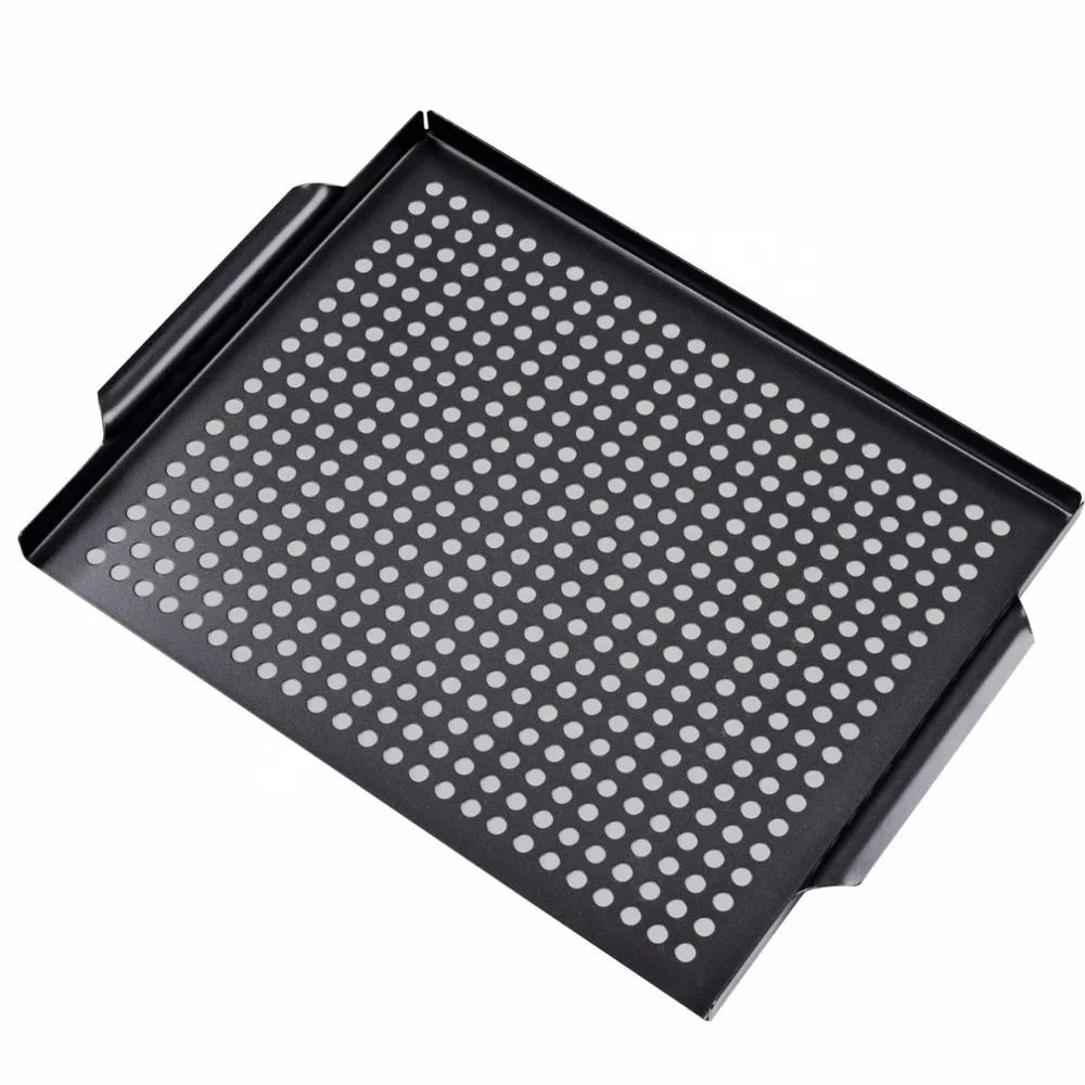 Nonstick Vegetable Grill Basket Wok Topper Pan
