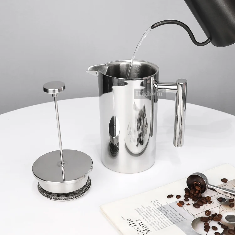 HIGHIWN Hot Selling French Press Stainless Steel Double Wall French Press