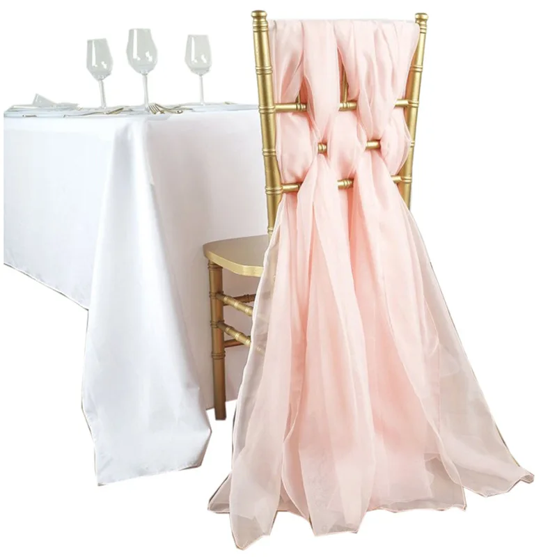 colorful Chiffon organza fabric chair sash