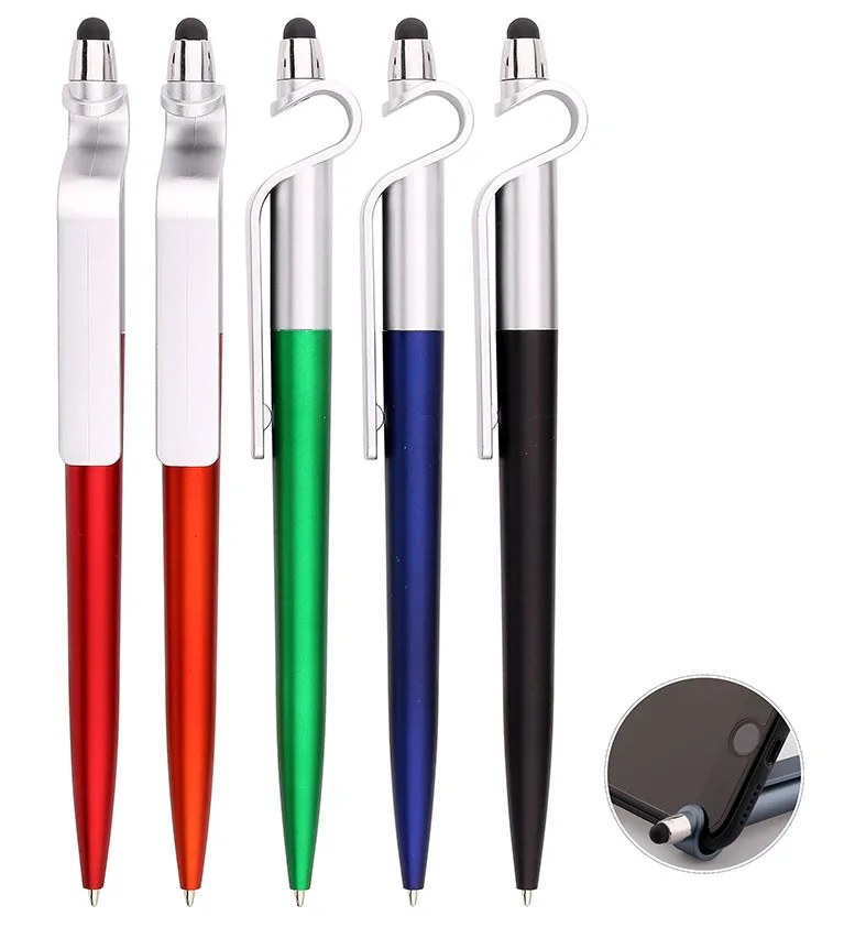
china wholesale 3 in 1 alpha soft touch multifunction plastic twist pen with stylus 