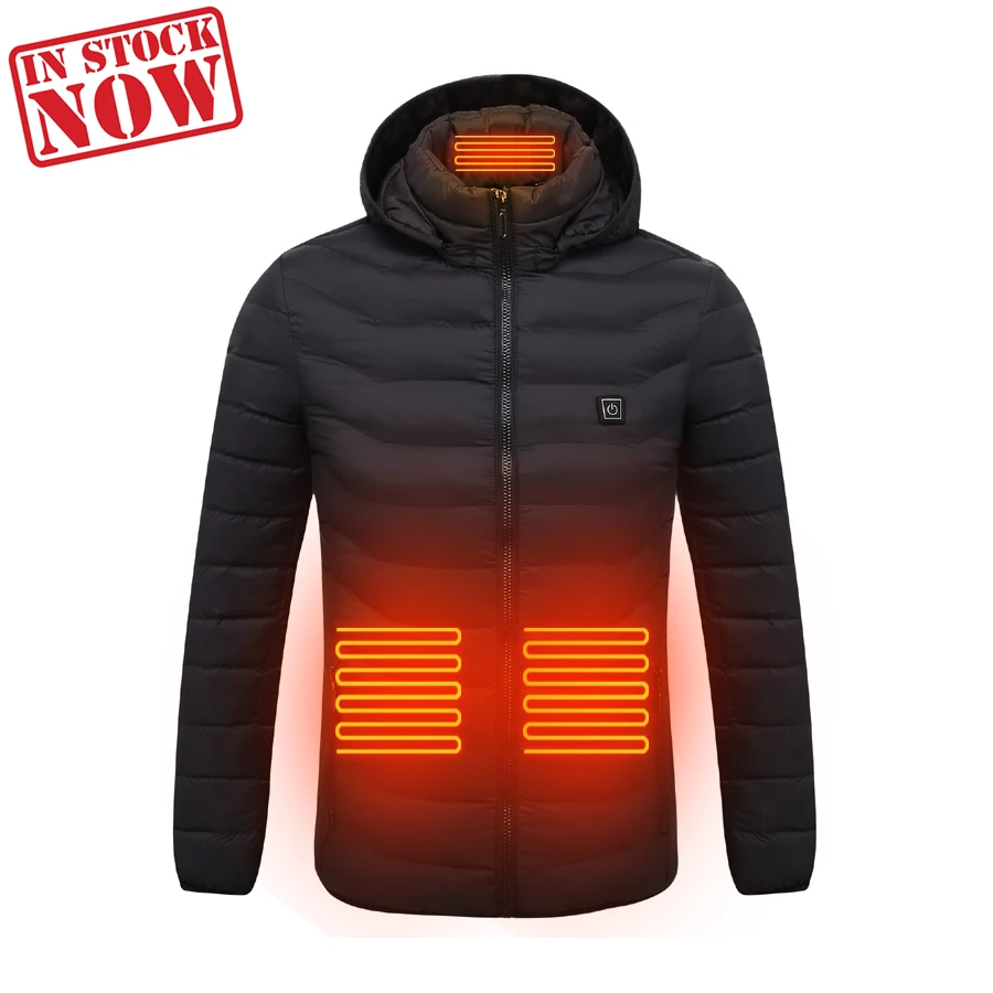 5V Electric Intelligent Temperature Control Insulated Heated puffer Jacket Winter Warm Hooded Heated Jacket for women