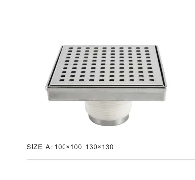 Shower Bathroom  M8 KY-5002 SUS304 Material 100*100 Square Grate Drains Linear Floor Drain Brass Floor Drain 304