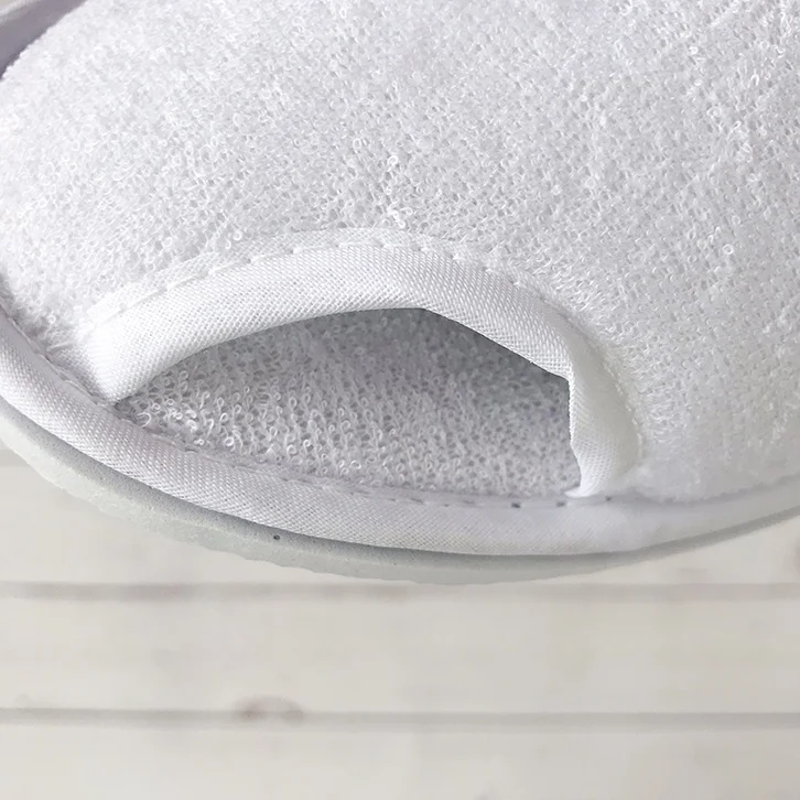 Factory direct hotel home travel hospital indoor cheap plain white terry towel slipper disposable