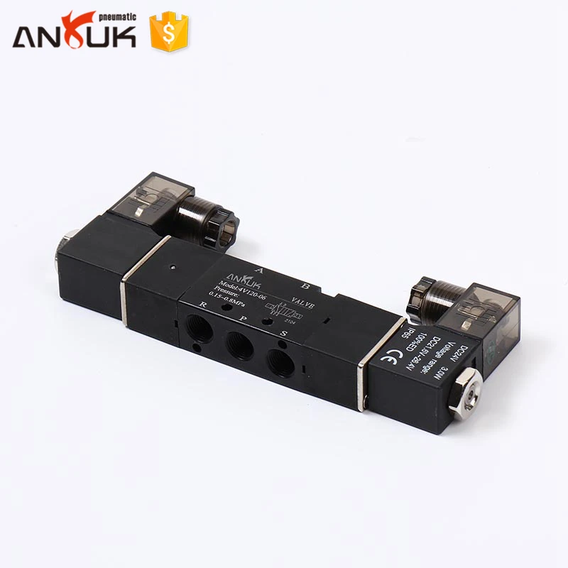 4V120-06 5/2 Way Double Coil Pneumatic Solenoid Valve