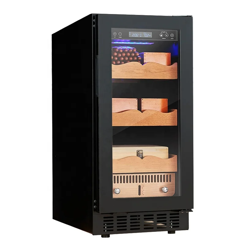 Automatic Humidity Control Compressor Fan Cooling Built In Roussillon Cigar Humidor Refrigerator