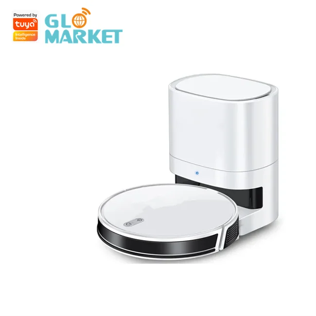 Glomarket Tuya Wifi Smart  Vacuum Robot Self Charge 5200mah 2000pa Suction Power Adjustable Auto Dust Collection W Water Tank