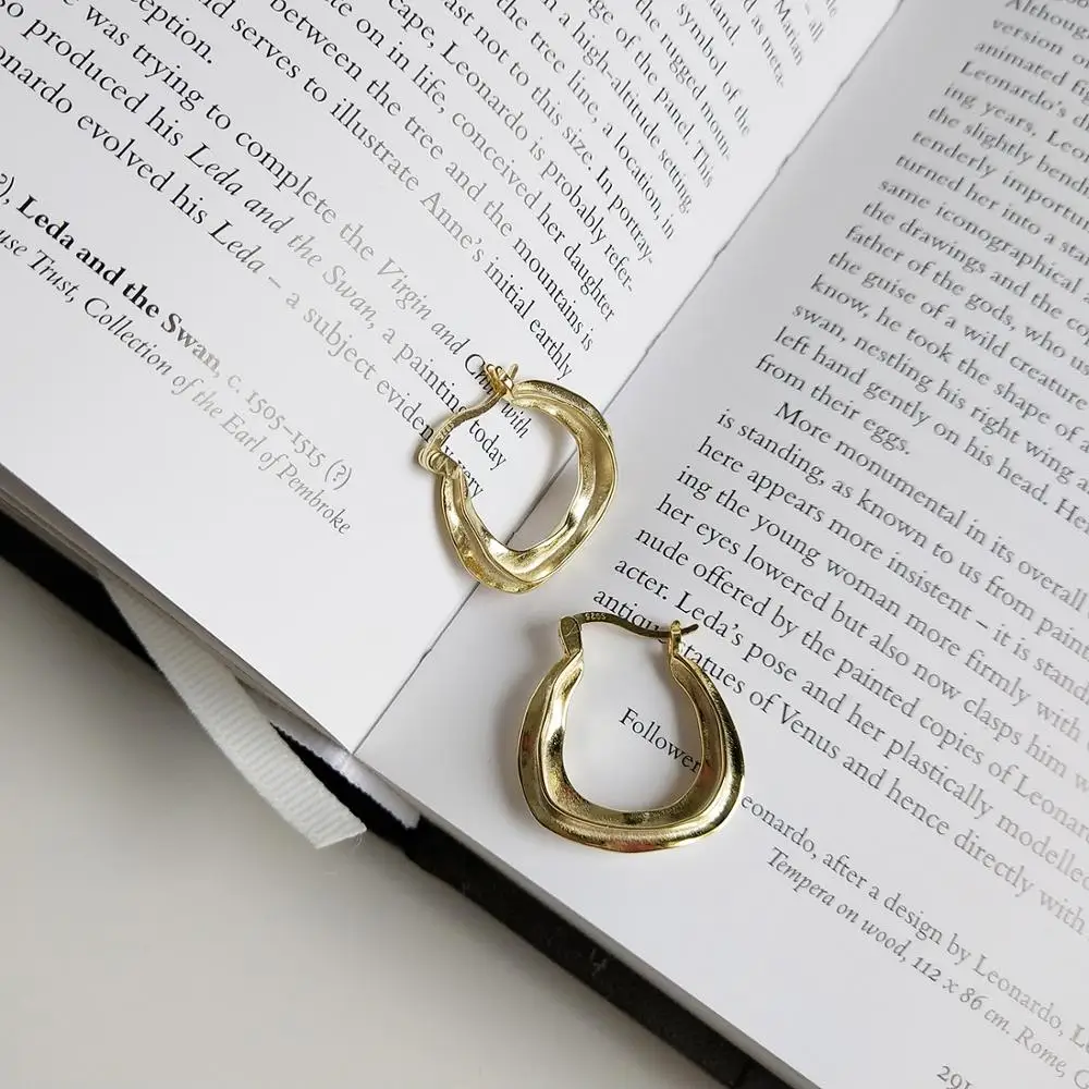 Morocco amorous 925 sterling silver irregular gold earring