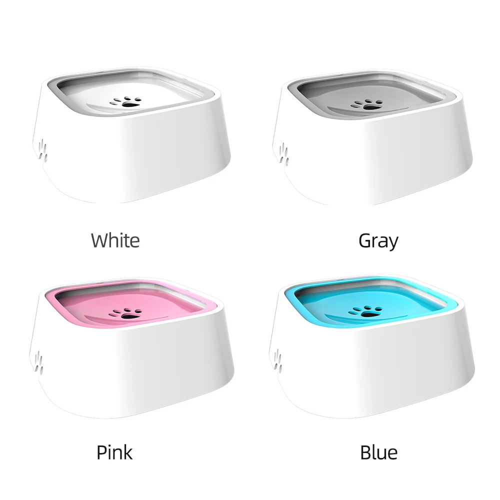 Pet floating water bowl splash-proof not wet mouth hair water bowl not wet beard pet drinking bowl