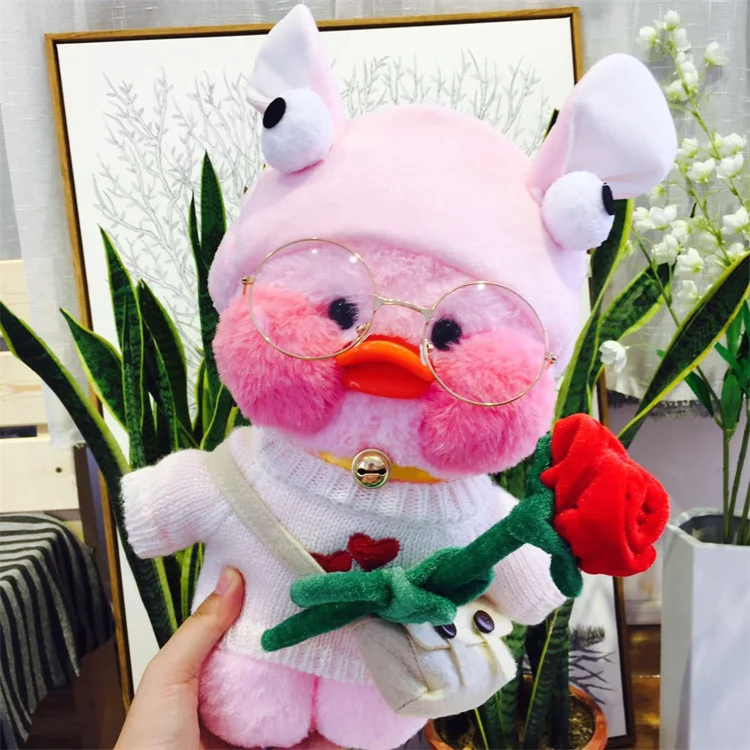 Rts Hot Selling Popular Soft Toys Factory Direct Kawaii Cute Yellow Duck Wholesale Plush Doll Toy Lalafanfan Duck