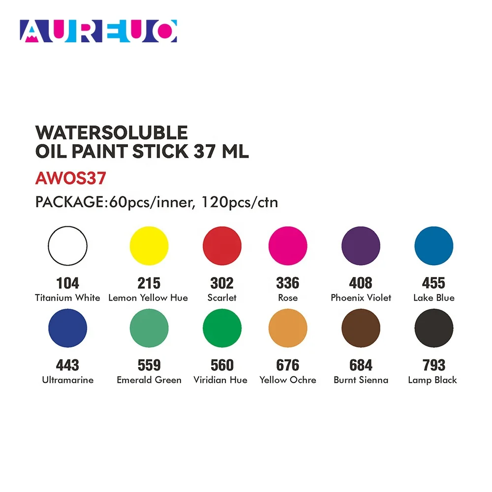 AUREUO 12 цветов 37 мл Одиночная свободная 3D Акварельная краска с эффектом масляной краски Водорастворимая масляная пастель