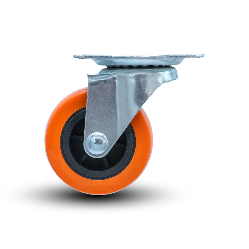 Light Duty Furniture Chair Swivel Pvc Orange Caster Wheels Casters galvanized bracket