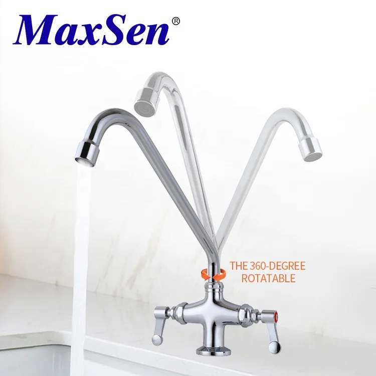 Deck Mounted Pantry Faucet with Gooseneck Spout Brass compression cartridge Cartridge and Lever Handle
