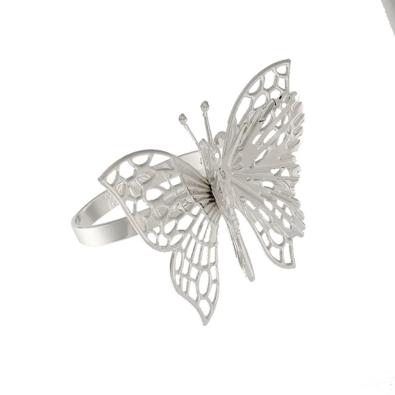 Butterfly Napkin Rings Holder for Dinners Tables Everyday Wedding Party Decor Baby Bridal Shower Banquet Supply DIY Chairs